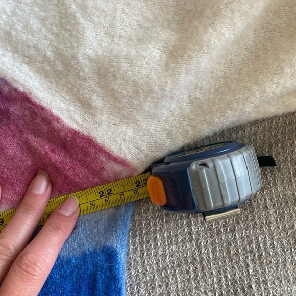 The Elder Statesman Women’s Cashmere Striped Sweater Colorful Pink Purple & Blue - Picture 3 of 6